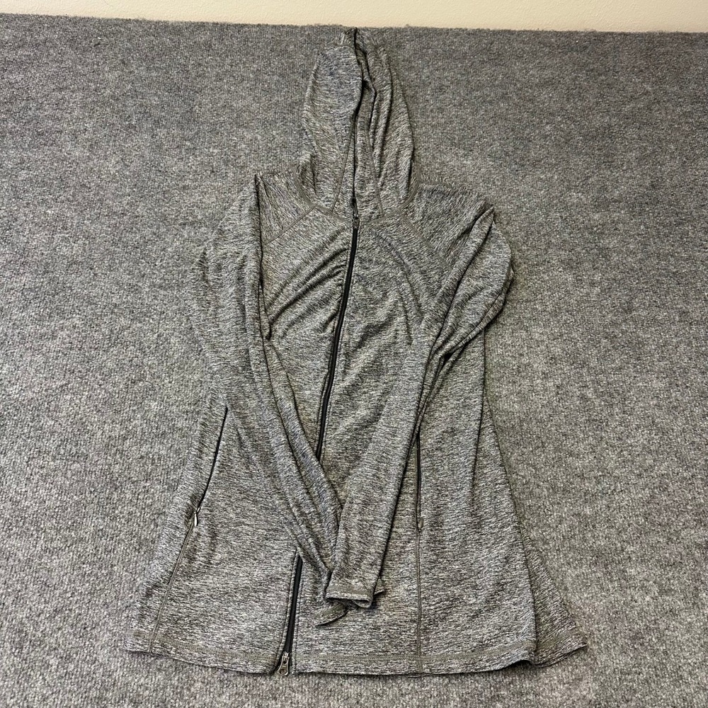 Athleta Hoodie Jacket Womens Size S Gray Space Dye Full Zip Activewear Yoga
